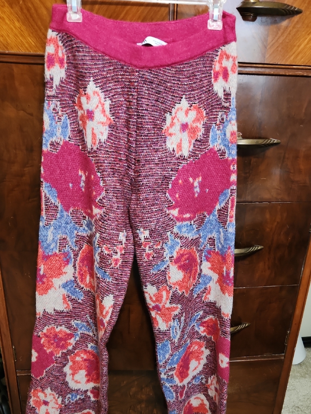 Zara Magenta Floral Knit Pants